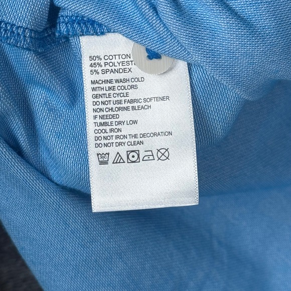 Tommy Bahama Mens 3XL Light Blue Short Sleeve Marlin Polo Shirt Cotton Blend - Picture 3 of 6